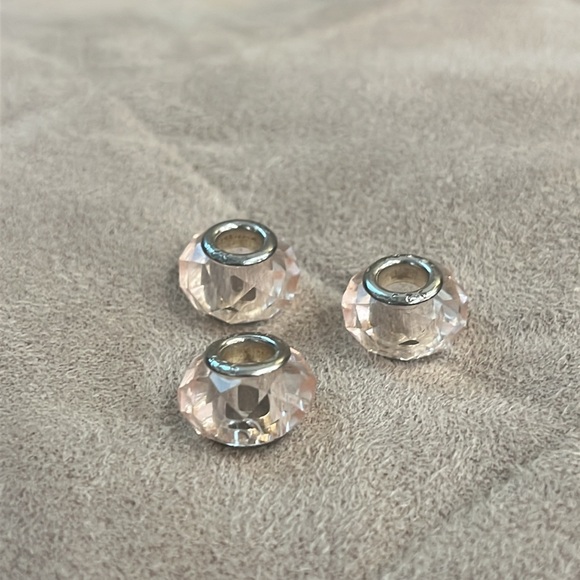 Silver 925 Crystal Charm Beads (set of 3) - Picture 7 of 11